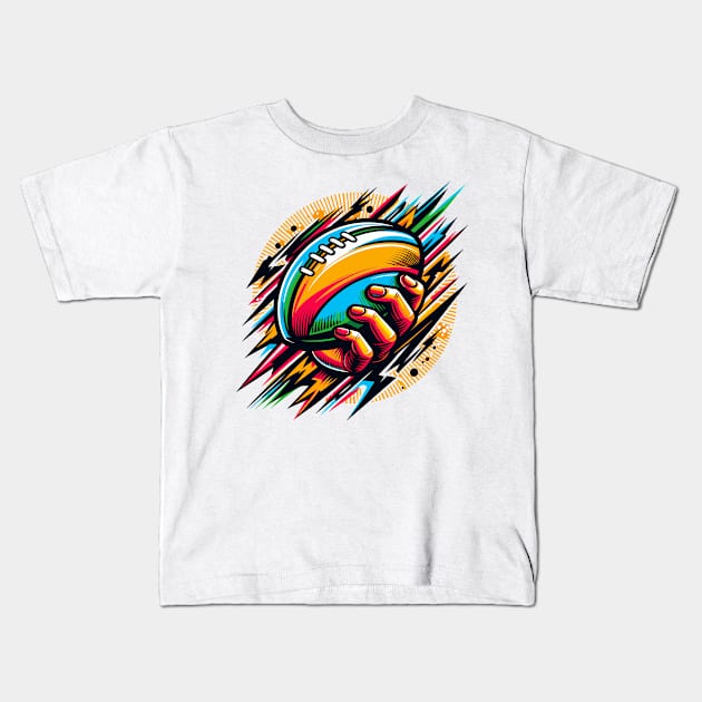 Rugby Ball Kids T-Shirt by Vehicles-Art